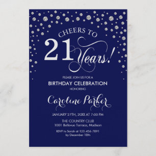 Convite de festas aniversário de 21 anos - Marinho
