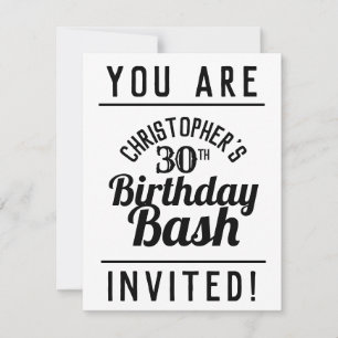 Convite de festas aniversário de 30 anos