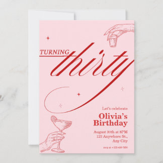 Convite de festas aniversário de 30 anos