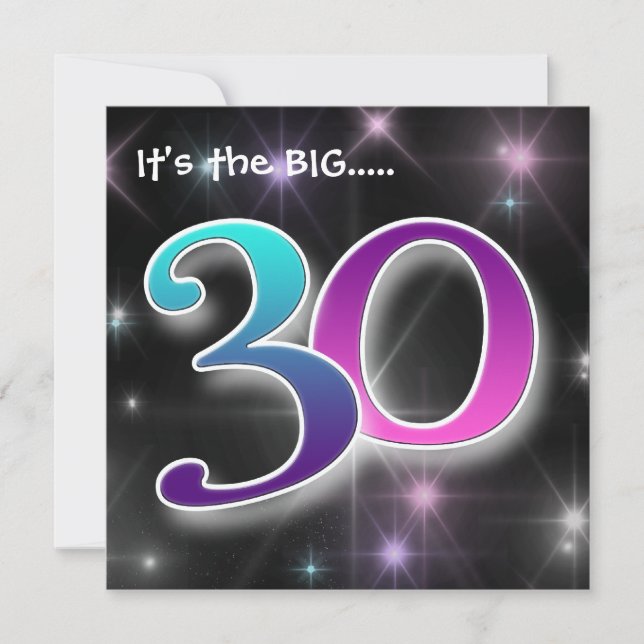 Convite de festas aniversário de 30 anos divertido (Frente)