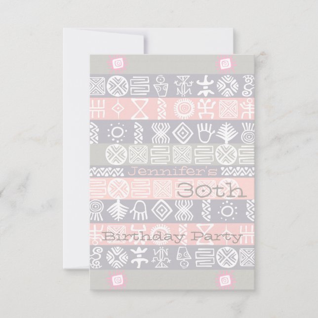 Convite de festas aniversário de 30 anos étnico (Frente)