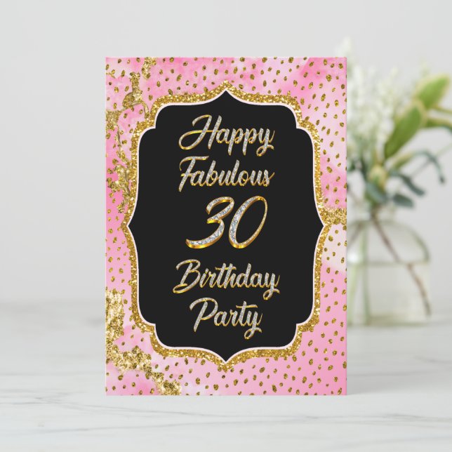 Convite de festas aniversário de 30 anos Feliz (Em pé/Frente)