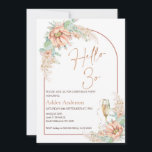 Convite de festas aniversário de 30 anos Orange Bo<br><div class="desc">O Convite de festas de aniversário de 40 anos de Orange Boho Cactus Faux rosa gold convite para a aniversário de 40 anos de caligrafia moderna num estilo boêmio com um adorável arranjo de cacto laranja floral,  grama pampas e um arco de ouro rosa faux e rumo.</div>
