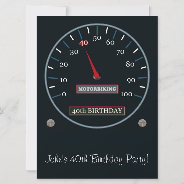 Convite de festas aniversário de 40 anos (Frente)