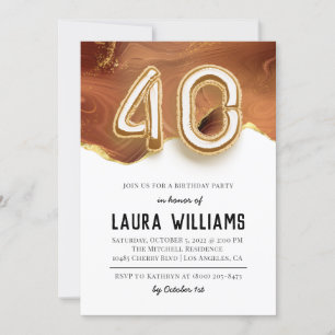 Convite de festas aniversário de 40 anos