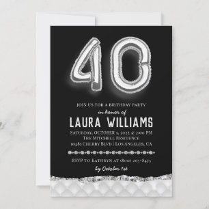 convite de festas aniversário de 40 anos