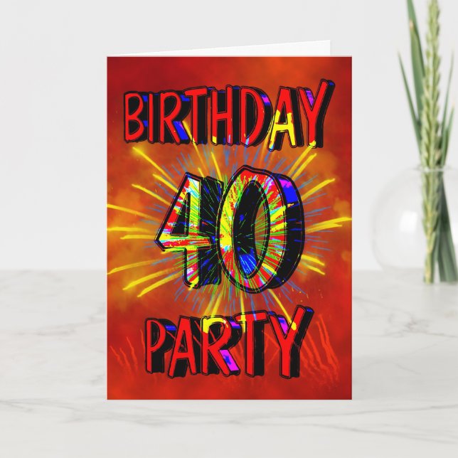 convite de festas aniversário de 40 anos (Frente)