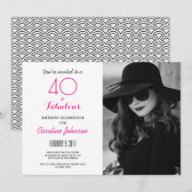 Convite de festas aniversário de 40 anos - 40 e fa