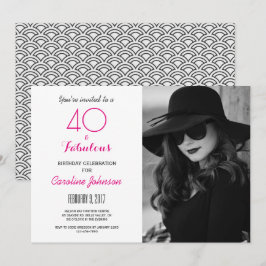Convite de festas aniversário de 40 anos - 40 e fa