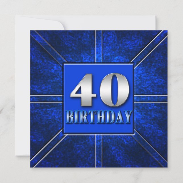 CONVITE DE FESTAS aniversário de 40 anos - AZUL/PR (Frente)