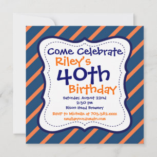 Convite de festas aniversário de 40 anos de Faixa