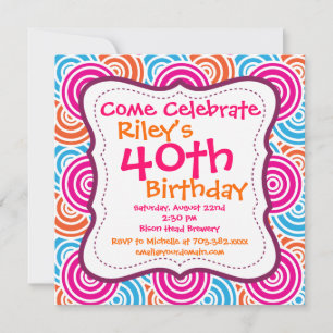 Convite de festas aniversário de 40 anos de Padr