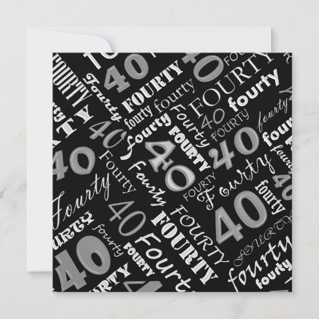 Convite de festas aniversário de 40 anos de Prata  (Frente)