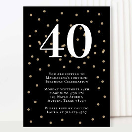 Convite de festas aniversário de 40 anos moderno