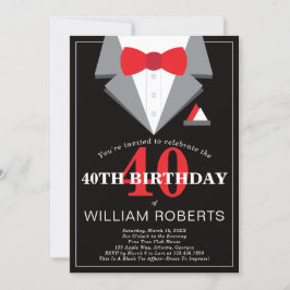 Convite de festas aniversário de 40 anos, Tuxedo