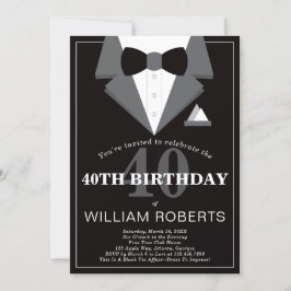Convite de festas aniversário de 40 anos, Tuxedo