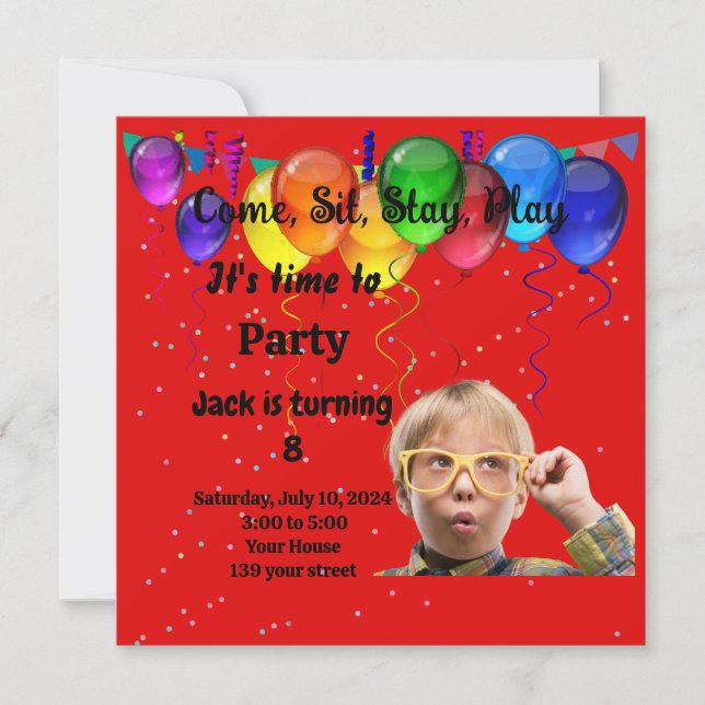 Convite de festas aniversário de criança (Frente)