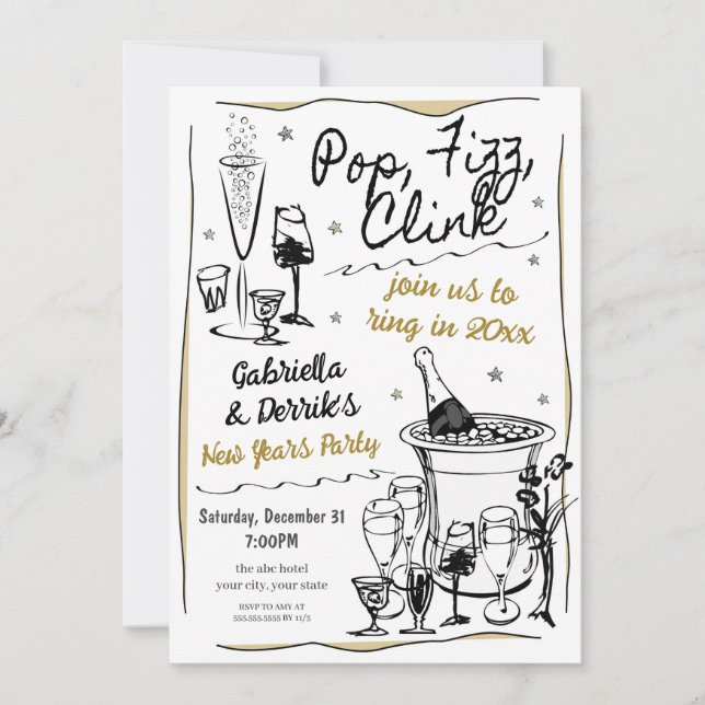 Convite de festas anos novos (Frente)