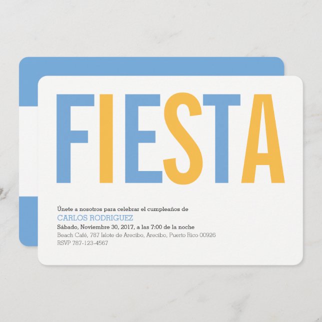 Convite de festas Argentina (Frente/Verso)