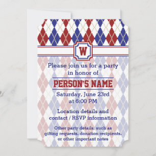 Convite de festas Argyle americana