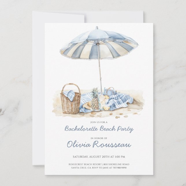 Convite de festas Bachelorette Beach (Frente)