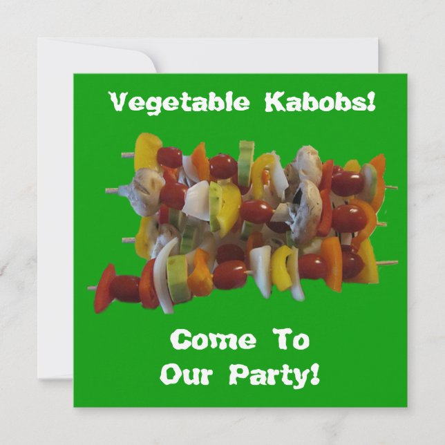 Convite de festas Barbecue Vegetal Kabobs (Frente)