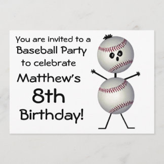 Convite de festas Birthday Baseball
