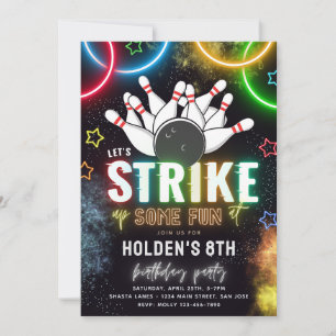 Convite de festas boliche Aniversário da Boliche