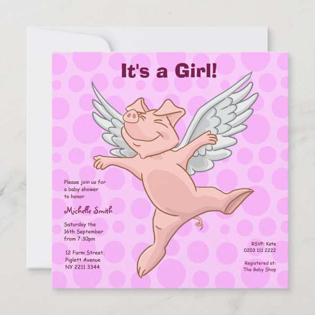 Convite de festas bonito do chá de fraldas do (Frente)