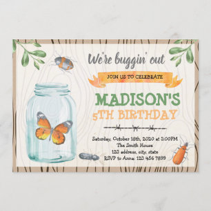 Convite de festas bonito do inseto do frasco de