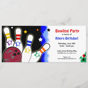 Convite de festas brilhante anca da boliche