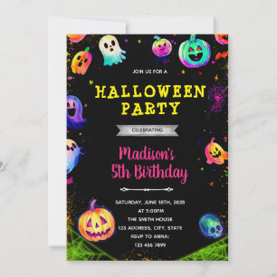 Convite de festas brilhante Halloween