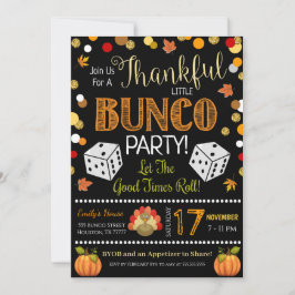 Convite de festas Bunco de Ação de Graças