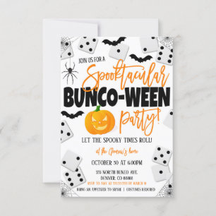 Convite de festas Bunco Halloween