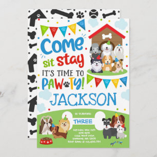 Convite de festas Cachorro Nadinho Pawty Boy