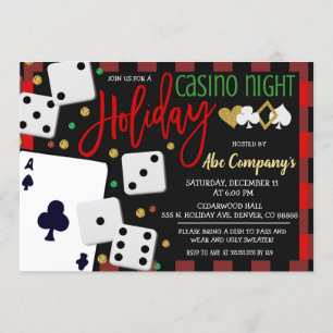 Convite de festas Casino de Natal