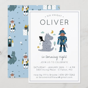 Convite de festas Cavaleiros e Dragões