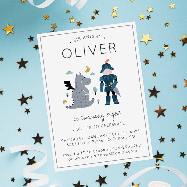 Convite de festas Cavaleiros e Dragões (Criador carregado)