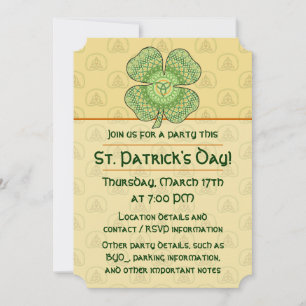Convite de festas Celta Shamrock