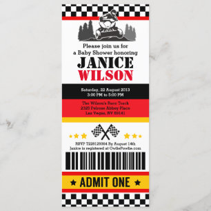 Convite de festas Chá de fraldas de bicicleta ATV