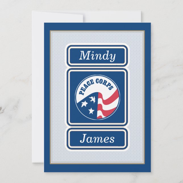 Convite de festas Chá de panela da Peace Corps (Verso)