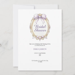 Convite de festas chá de panela de classe roxa