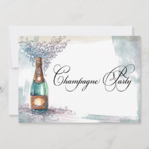 Convite de festas Chic Vintage Champagne