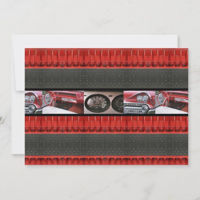 Convite de festas clássico dos carros do vintage (Frente)