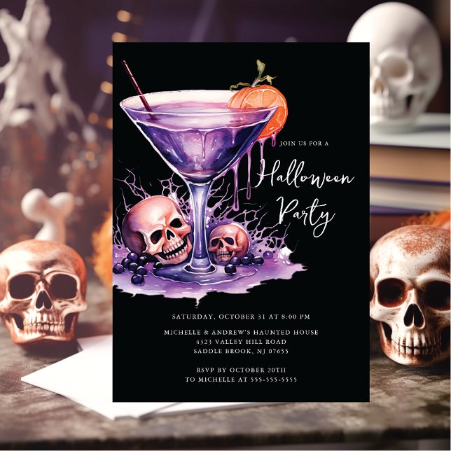 Convite de festas Cocktail de Halloween (Criador carregado)