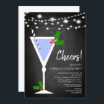 Convite de festas Cocktail de Natal<br><div class="desc">Quadro divertido brilhando luzes festivas tema para estas divertidas convites de festas de Natal</div>