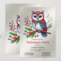 Convite de festas Colorida da Coruja de Natal