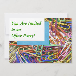 Convite de festas Colorida do Office Paperclips