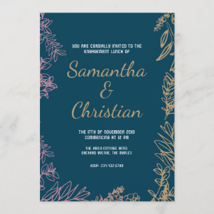 Convite de festas Colorido de Noivado