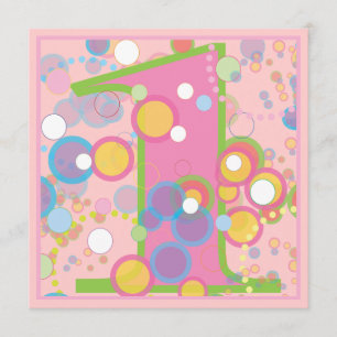 Convite de festas colorido do primeiro aniversario